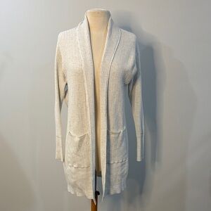 Calia Cream Oatmeal Waffle Knit Open Cardigan. Small